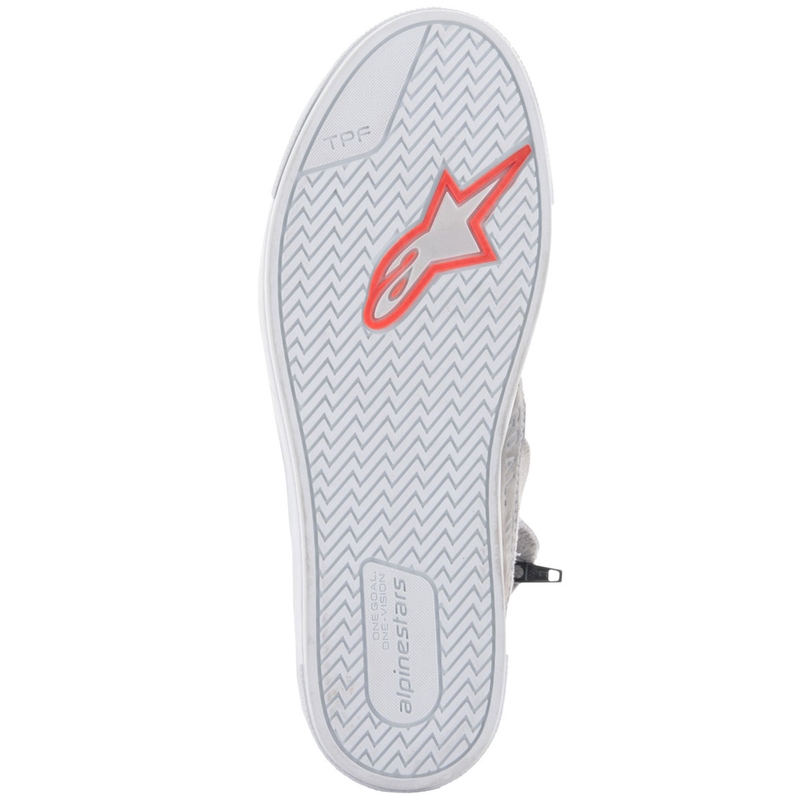 Alpinestars Stated Motorradstiefel hellgrau-fluo rot-weiß