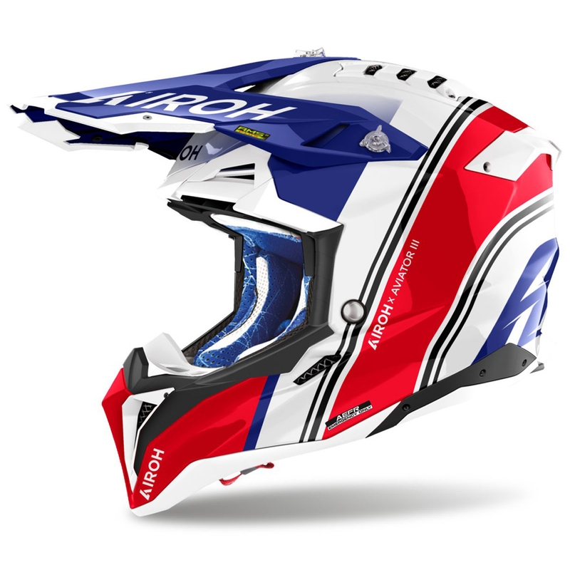 Motokrosová helma Airoh Aviator 3 Hima červená lesklá