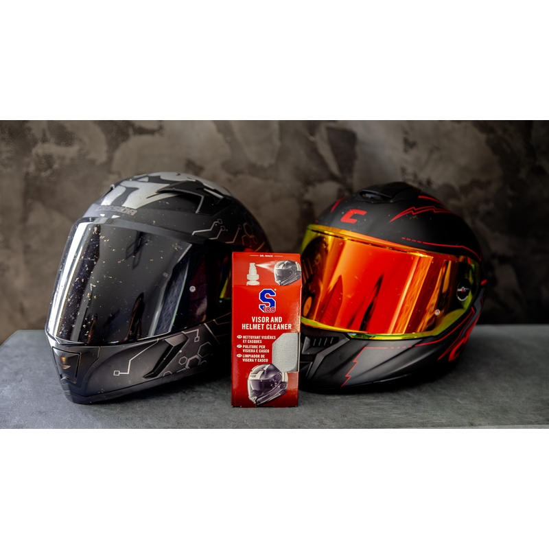 Visier- &amp; Helmreiniger S100 mit Mikrofasertuch - Visier- &amp; Helmreiniger 100 ml