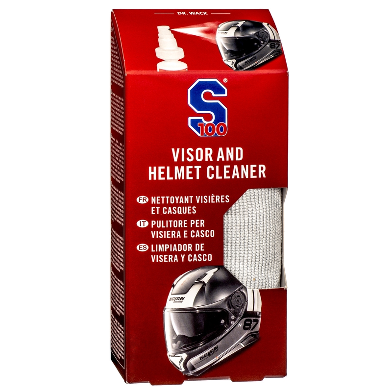 Visier- &amp; Helmreiniger S100 mit Mikrofasertuch - Visier- &amp; Helmreiniger 100 ml