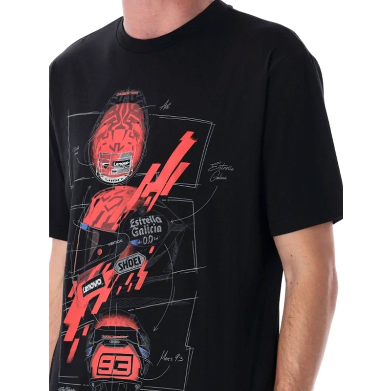 Ducati Marc Marquez T-Shirt - Helm MotoGP schwarz-rot