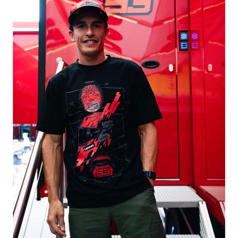 Ducati Marc Marquez T-Shirt - Helm MotoGP schwarz-rot