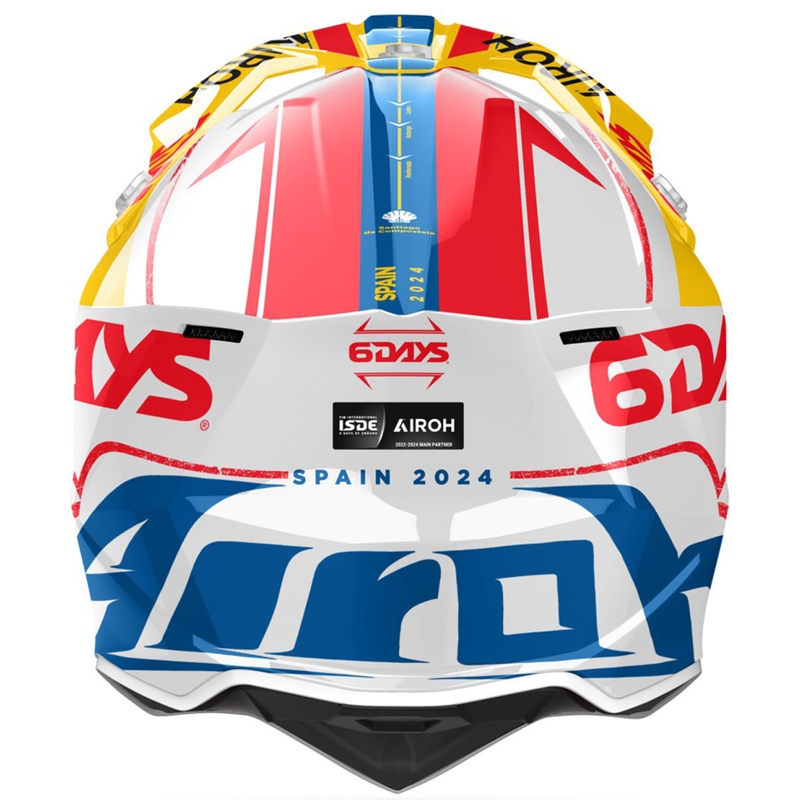 Motocross Helm Airoh Wraaap Six Days Spain glänzend mehrfarbig