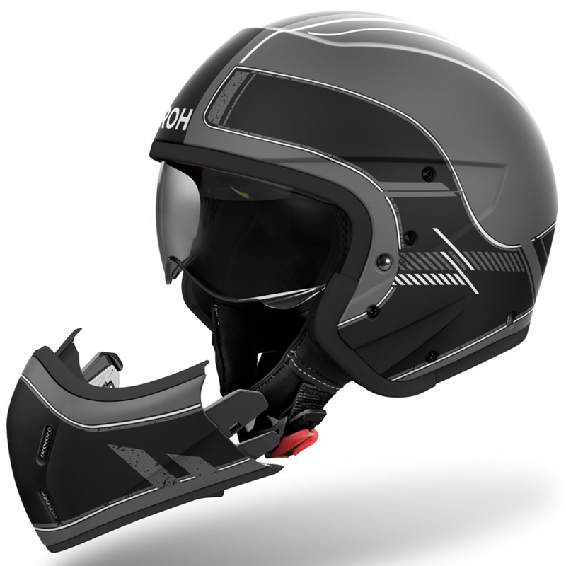 Modularer Motorradhelm Airoh J110 Raster mattschwarz