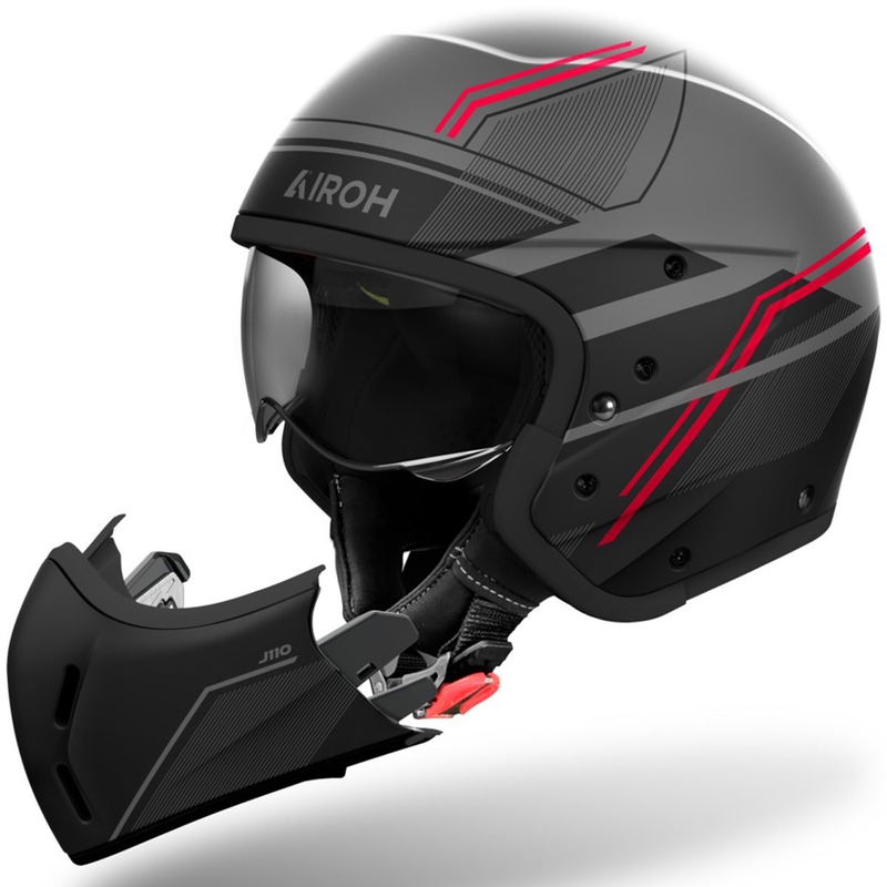 Modularer Motorradhelm Airoh J110 Slim mattrot
