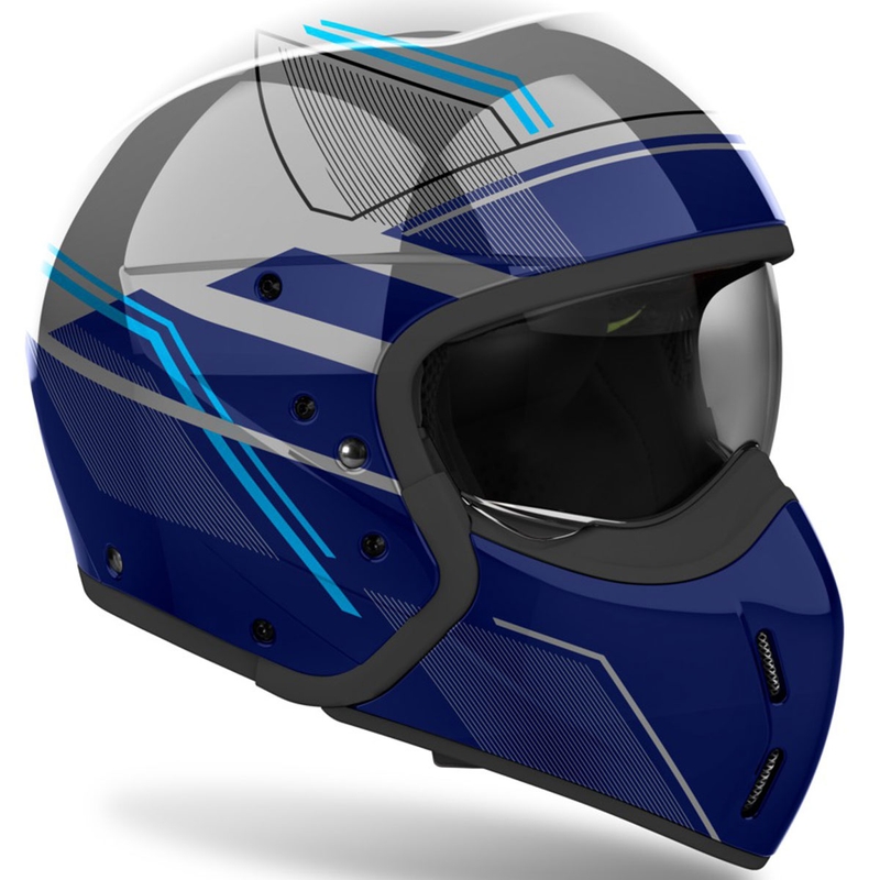 Modularer Motorradhelm Airoh J110 Slim glänzend blau