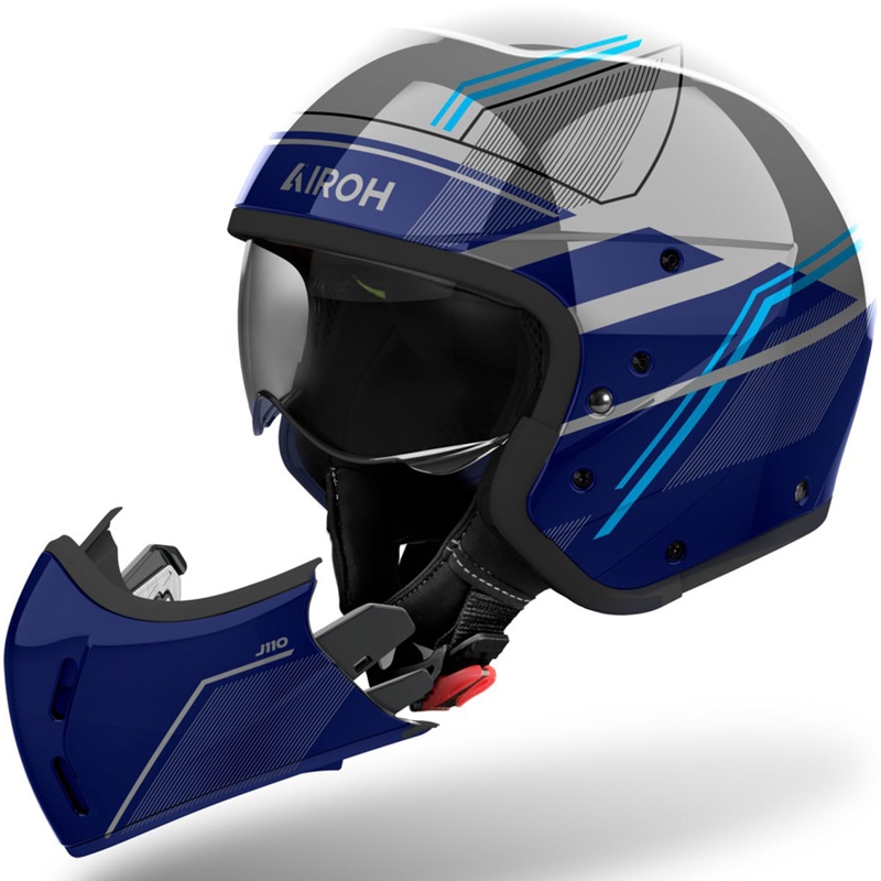 Modularer Motorradhelm Airoh J110 Slim glänzend blau