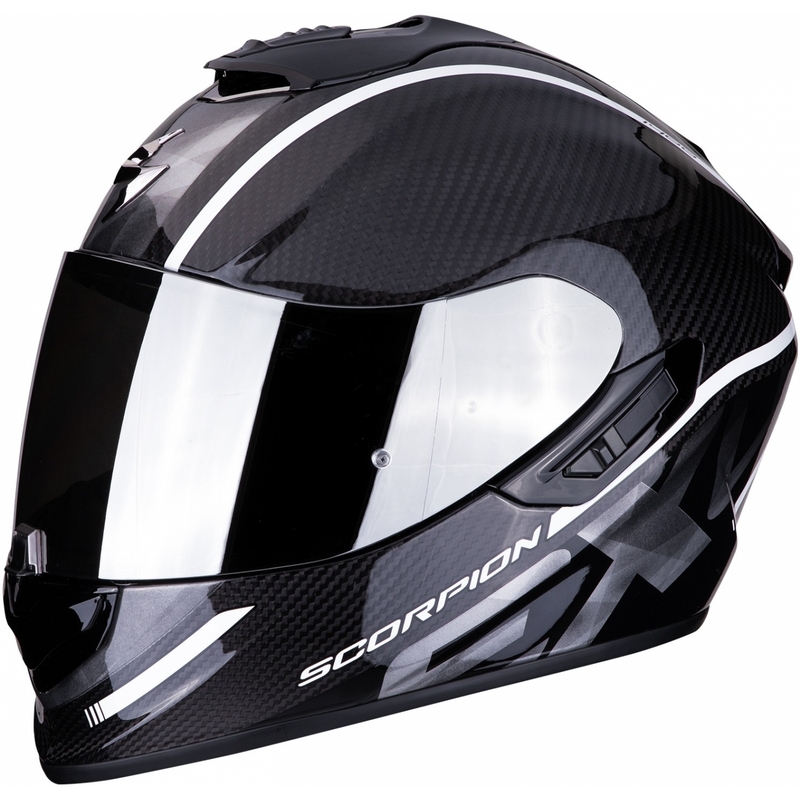 Integralhelm Scorpion EXO-1400 Carbon Air Grand schwarz und weiß Ausverkauf