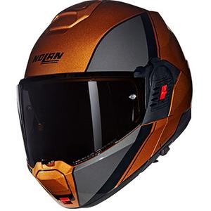 Klapphelm für Motorrad Nolan N120-1 Verniciatura Speciale N-COM 342 ocker-schwarz