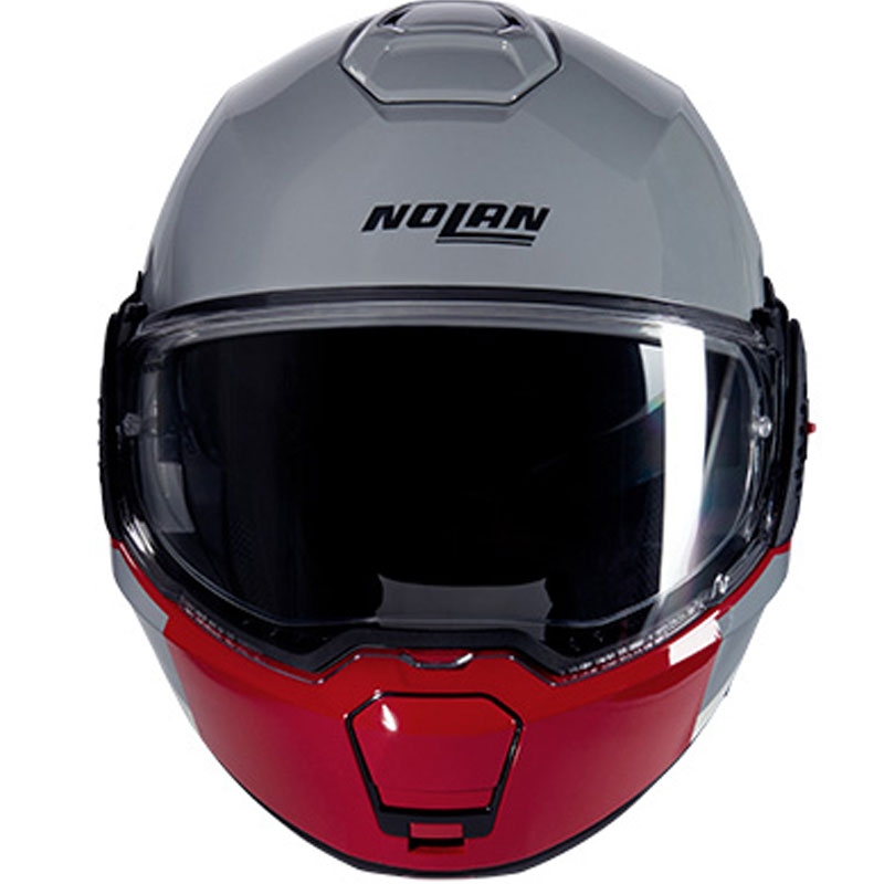 Klappbarer Motorradhelm Nolan N120-1 Grafo N-COM 349 grau-weiß-rot