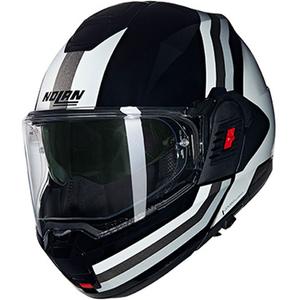 Motorrad-Klapphelm Nolan N120-1 Lineo N-COM 348 schwarz-weiß-silber