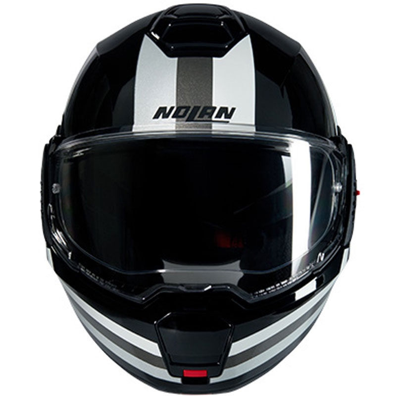 Motorrad-Klapphelm Nolan N120-1 Lineo N-COM 348 schwarz-weiß-silber
