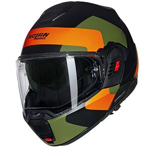 Klapphelm Motorrad Nolan N120-1 Omocromo N-COM 345 schwarz-orange-grün