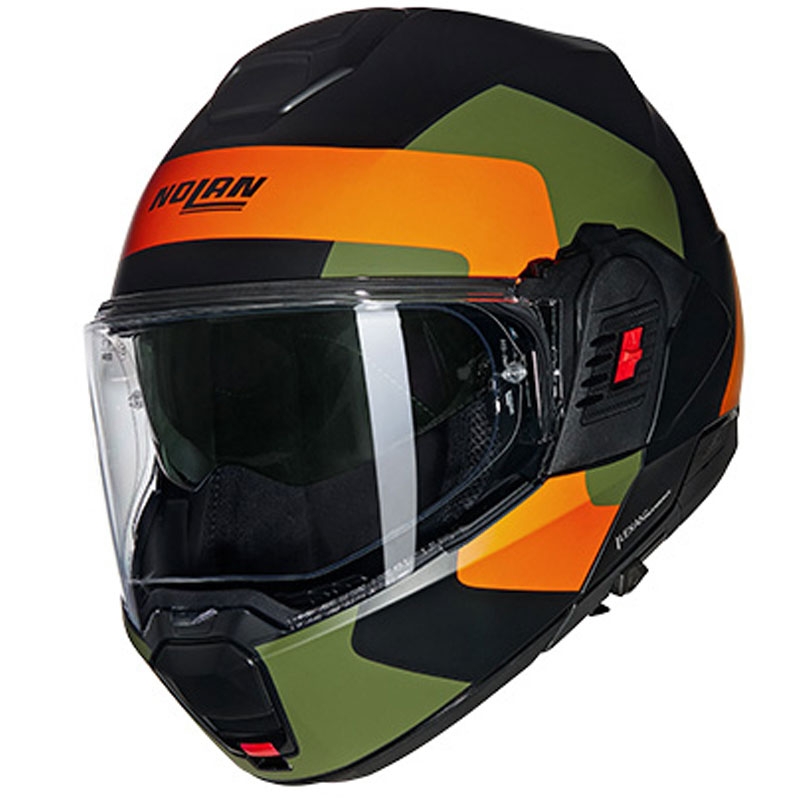 Klapphelm Motorrad Nolan N120-1 Omocromo N-COM 345 schwarz-orange-grün
