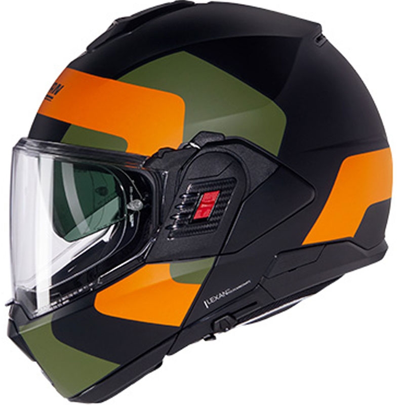 Klapphelm Motorrad Nolan N120-1 Omocromo N-COM 345 schwarz-orange-grün