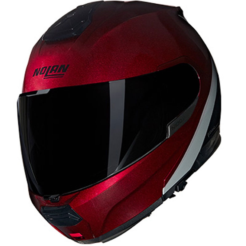 Klappbarer Motorradhelm Nolan N100-6 Verniciatura Speciale N-COM 341 rot-schwarz