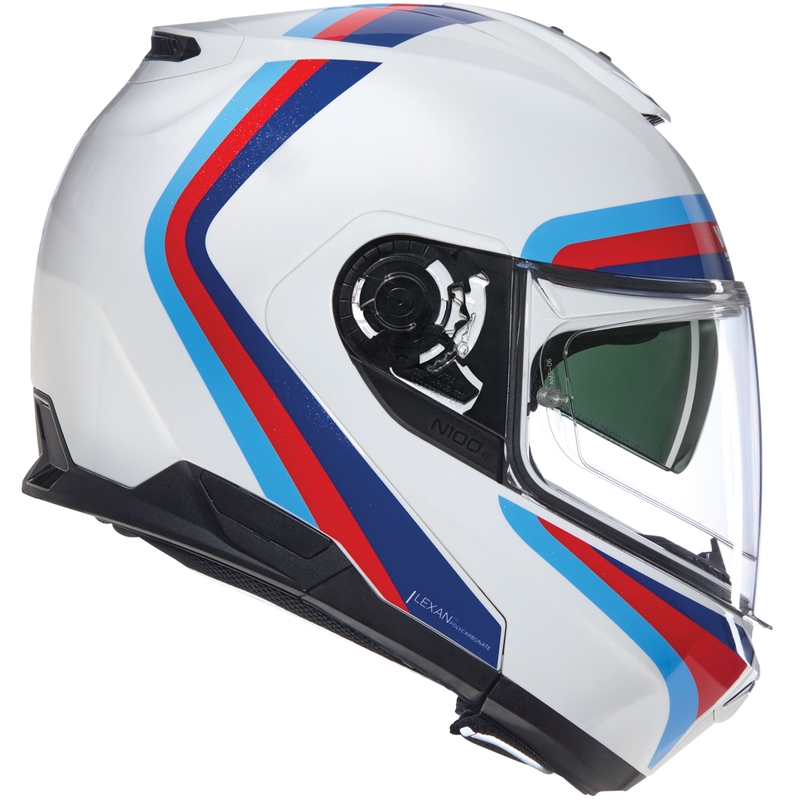 Motorrad-Klapphelm Nolan N100-6 Assoluto N-COM 347 weiß-rot-blau