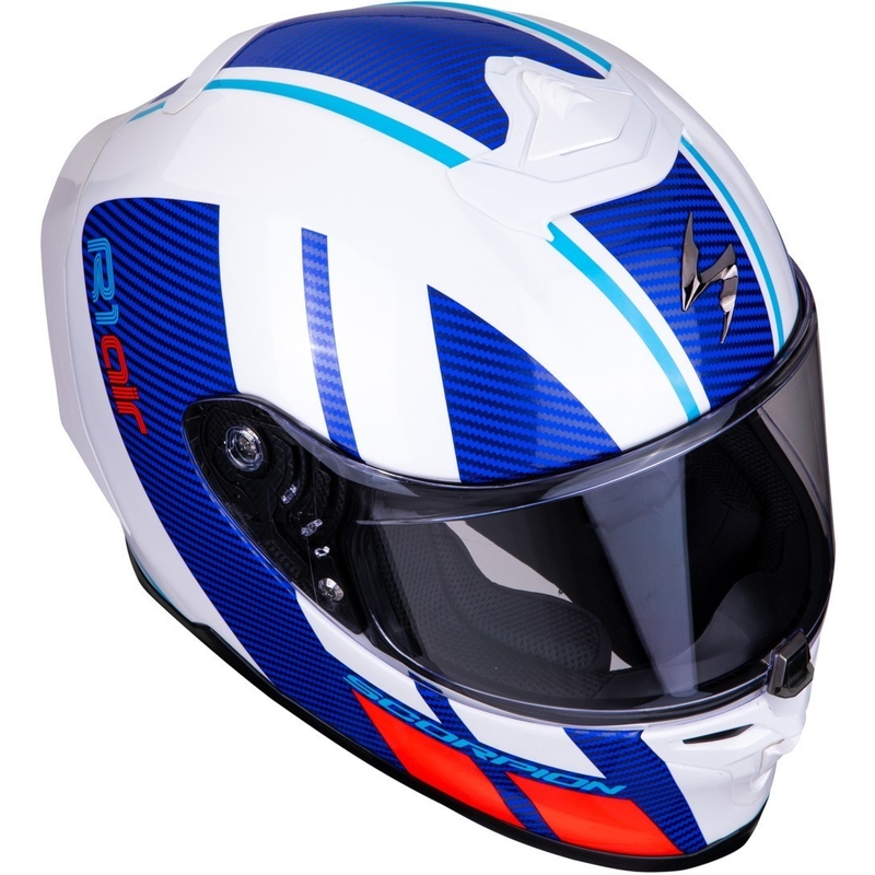 Integralhelm Scorpion EXO-R1 Air Corpus weiß-blau-rot
