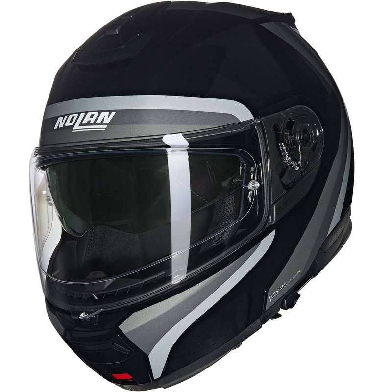 Klapphelm Motorrad Nolan N100-6 Assoluto N-COM 349 schwarz-grau