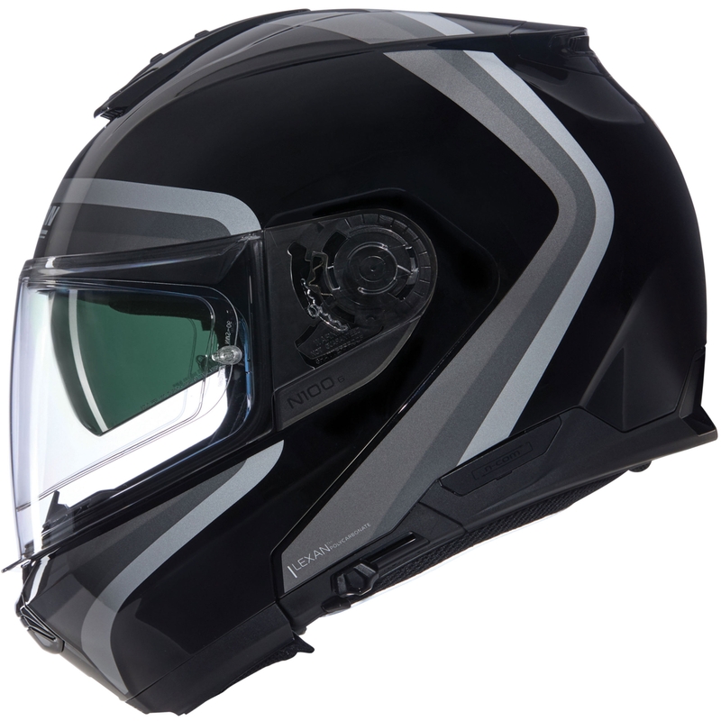 Klapphelm Motorrad Nolan N100-6 Assoluto N-COM 349 schwarz-grau