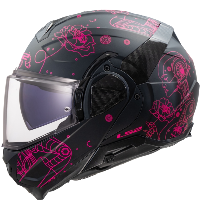 Klapphelm Motorrad LS2 FF910 Advant II Sophia schwarz-pink