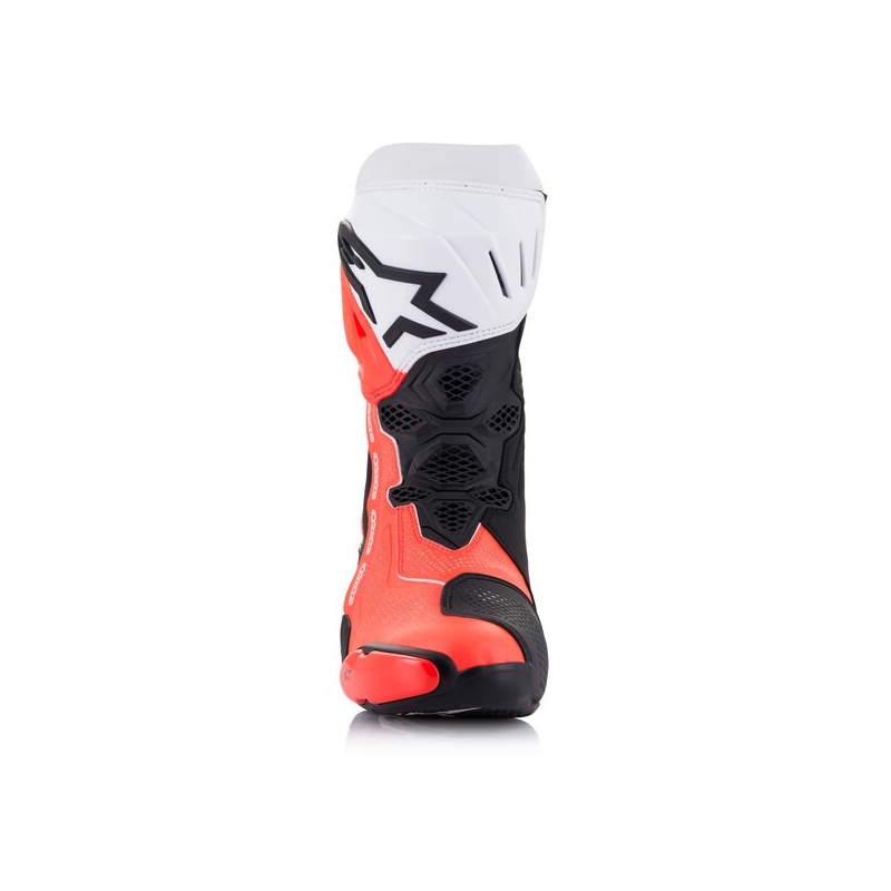 Alpinestars Supertech R Vented Motorradstiefel schwarz-weiß-fluo rot - II. Wahl - II. Qualität
