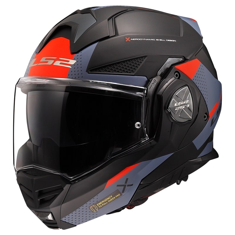Motorrad-Klapphelm LS2 FF901 Advant X Oblivion schwarz-blau-rot - II. Qualität