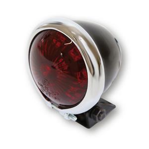 Highsider Smart Bates Style LED Motorrad Rücklicht schwarz-chrom