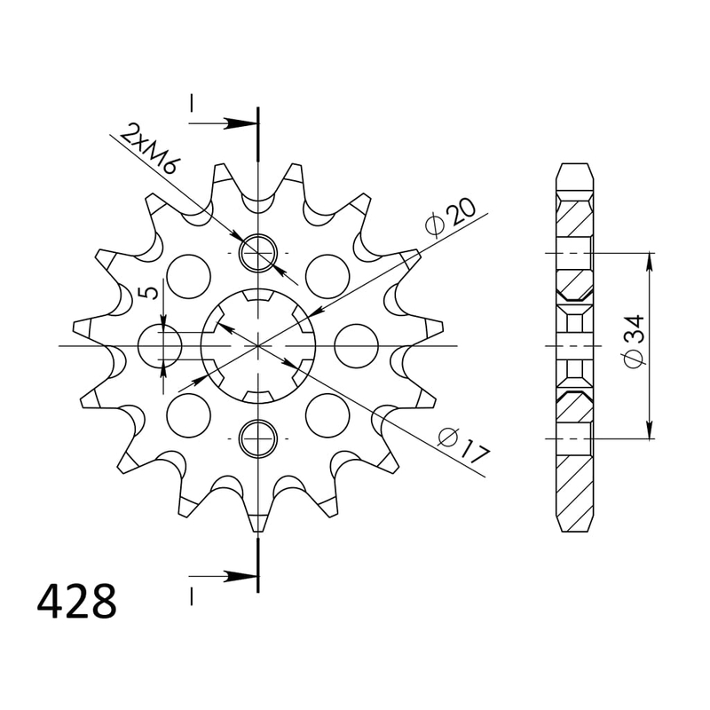Ritzel SUPERSPROX 17T, 428
