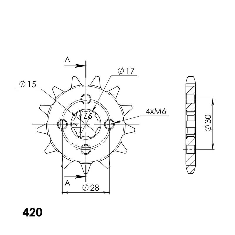 Ritzel SUPERSPROX 13T, 420