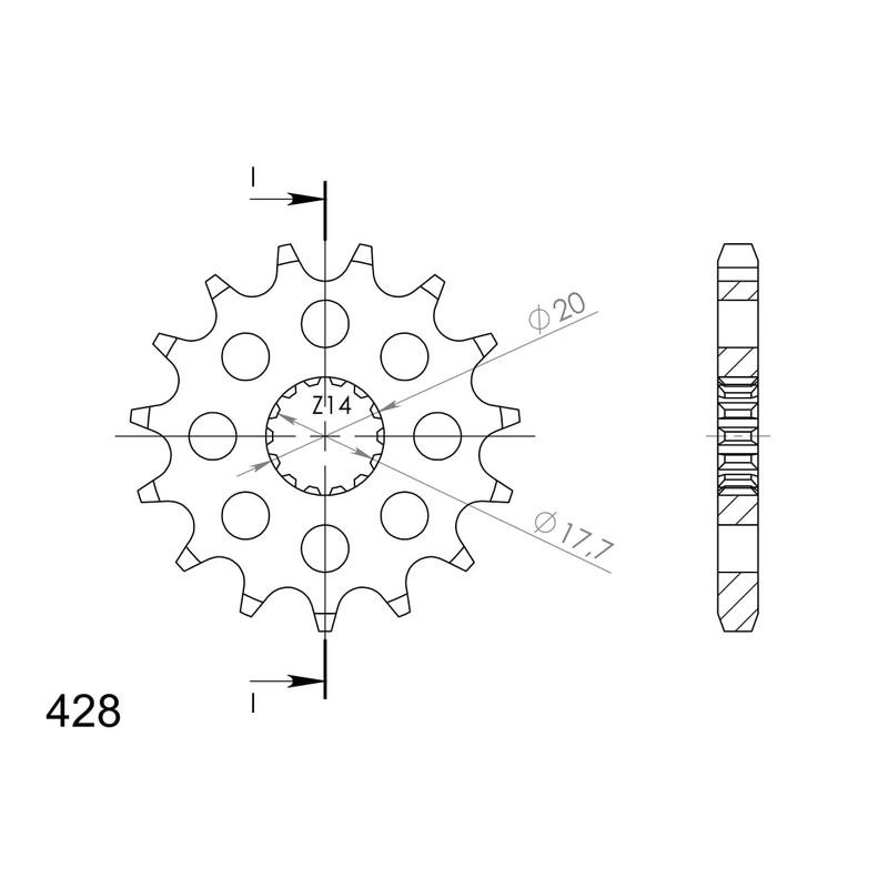 Ritzel SUPERSPROX 17T, 428