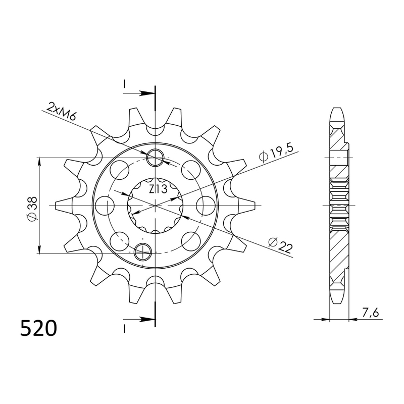 Ritzel SUPERSPROX 13T, 520