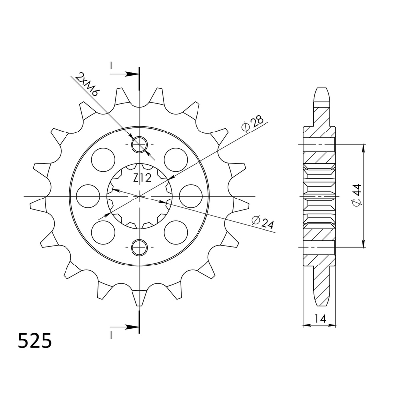 Ritzel SUPERSPROX 17T, 525