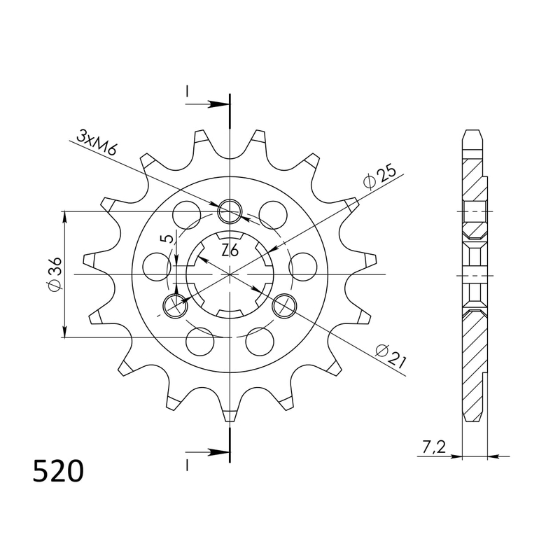 Ritzel SUPERSPROX 16T, 520