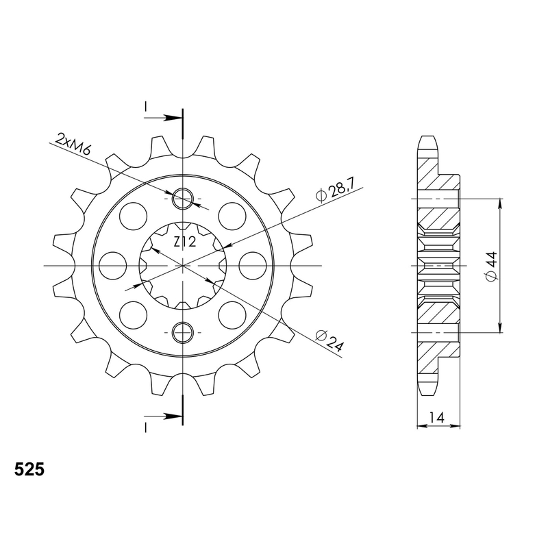 Ritzel SUPERSPROX 16T, 525