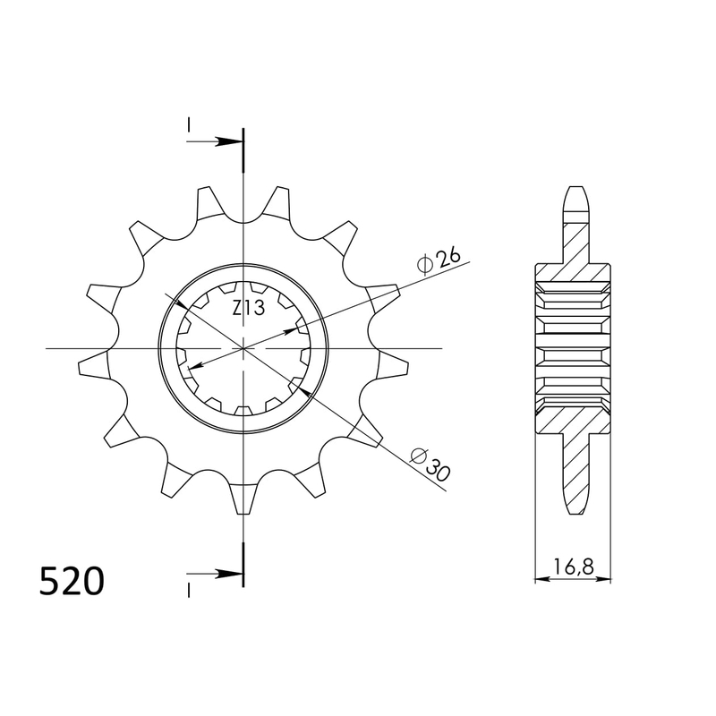 Ritzel SUPERSPROX 14T, 520 Ausverkauf