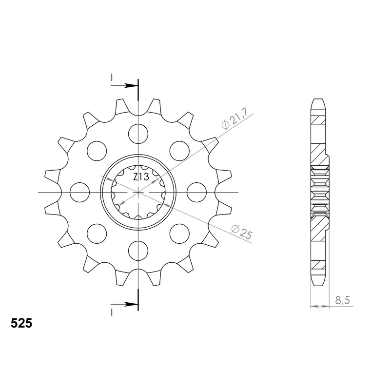 Ritzel SUPERSPROX 17T, 525