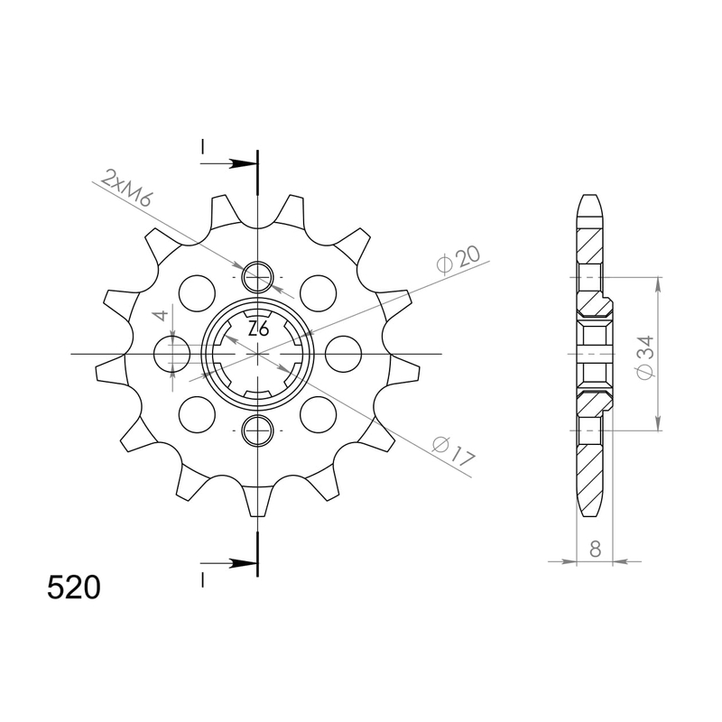 Ritzel SUPERSPROX 14T, 520