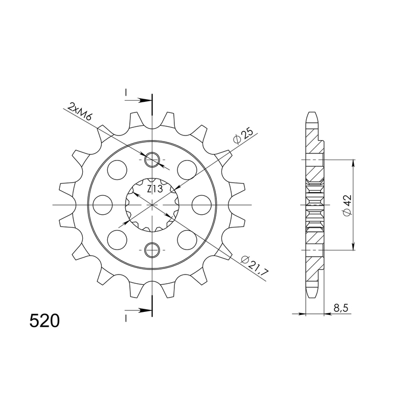 Ritzel SUPERSPROX 17T, 520