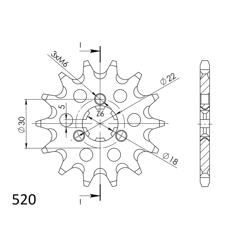 Ritzel SUPERSPROX 13T, 520