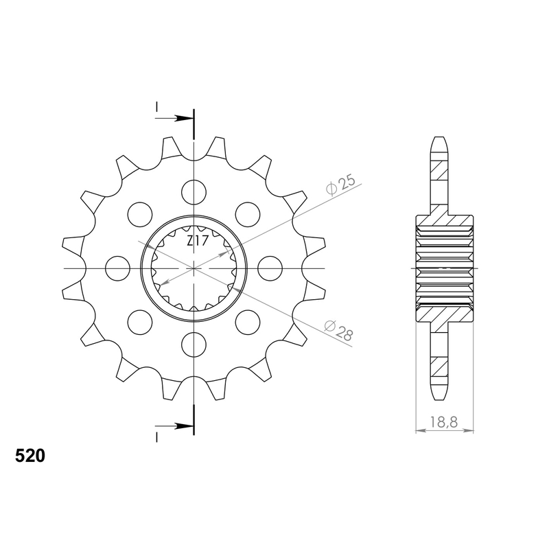 Ritzel SUPERSPROX 17T, 520