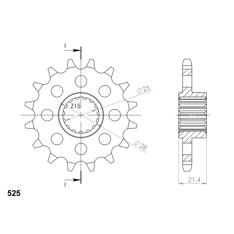 Ritzel SUPERSPROX 15T, 525
