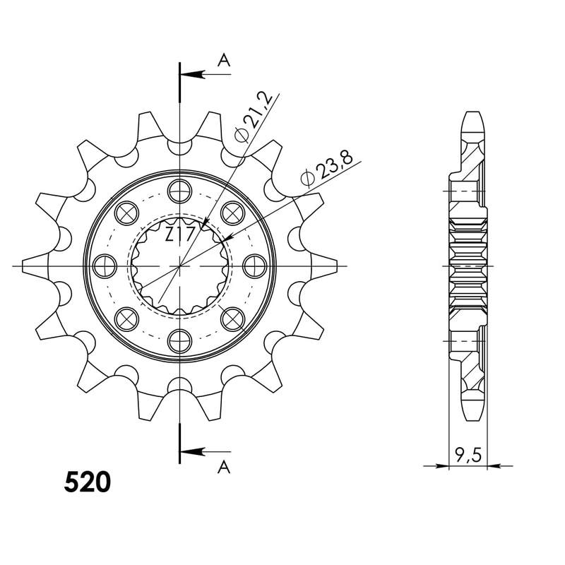 Ritzel SUPERSPROX 14T, 520