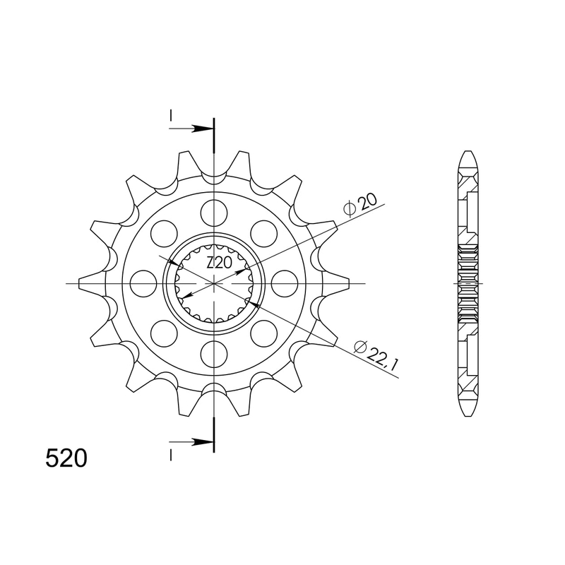 Ritzel SUPERSPROX 14T, 520