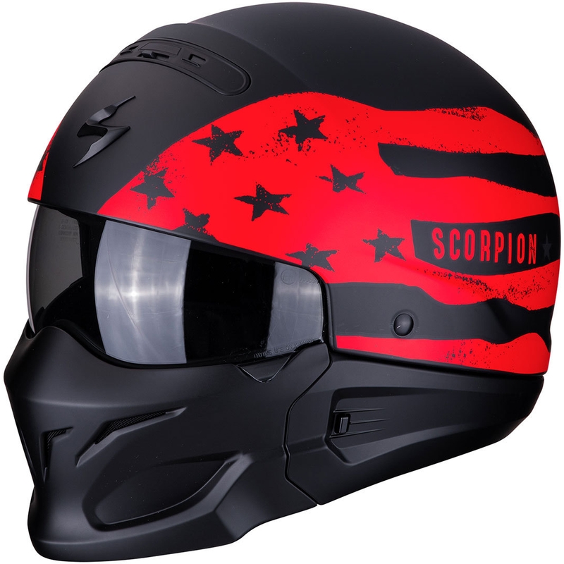 Helm Skorpion EXO-COMBAT Rookie schwarz-rot Ausverkauf