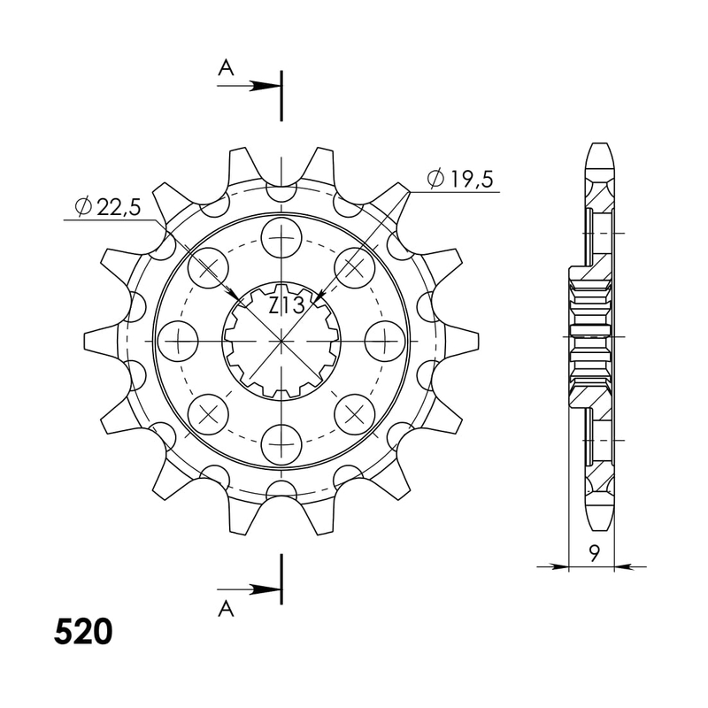 Ritzel SUPERSPROX 14T, 520