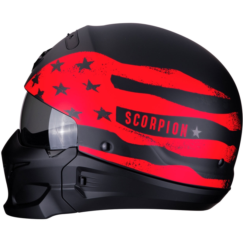 Helm Skorpion EXO-COMBAT Rookie schwarz-rot Ausverkauf
