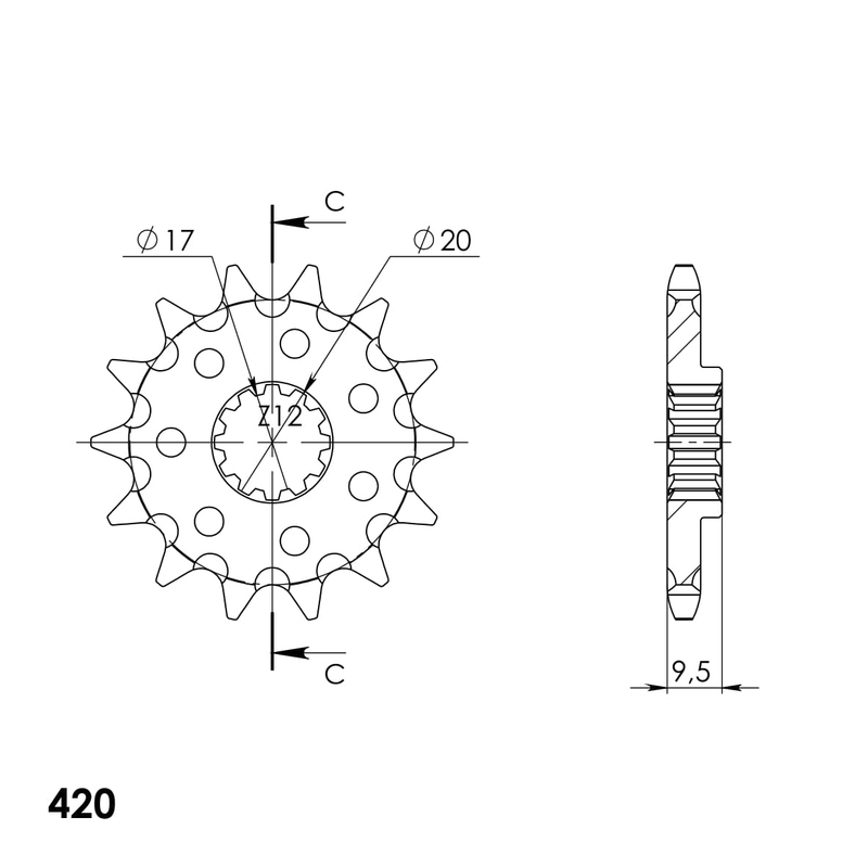 Ritzel SUPERSPROX 14T, 420