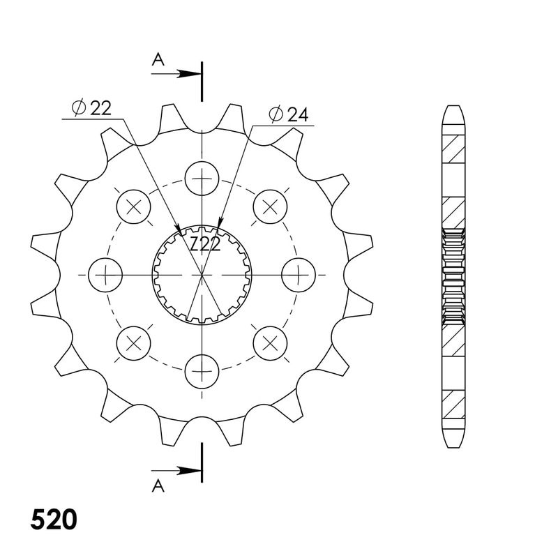 Ritzel SUPERSPROX 16T, 520