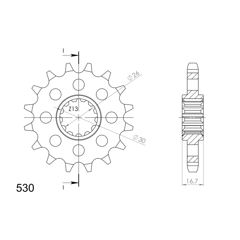 Ritzel SUPERSPROX 16T, 530